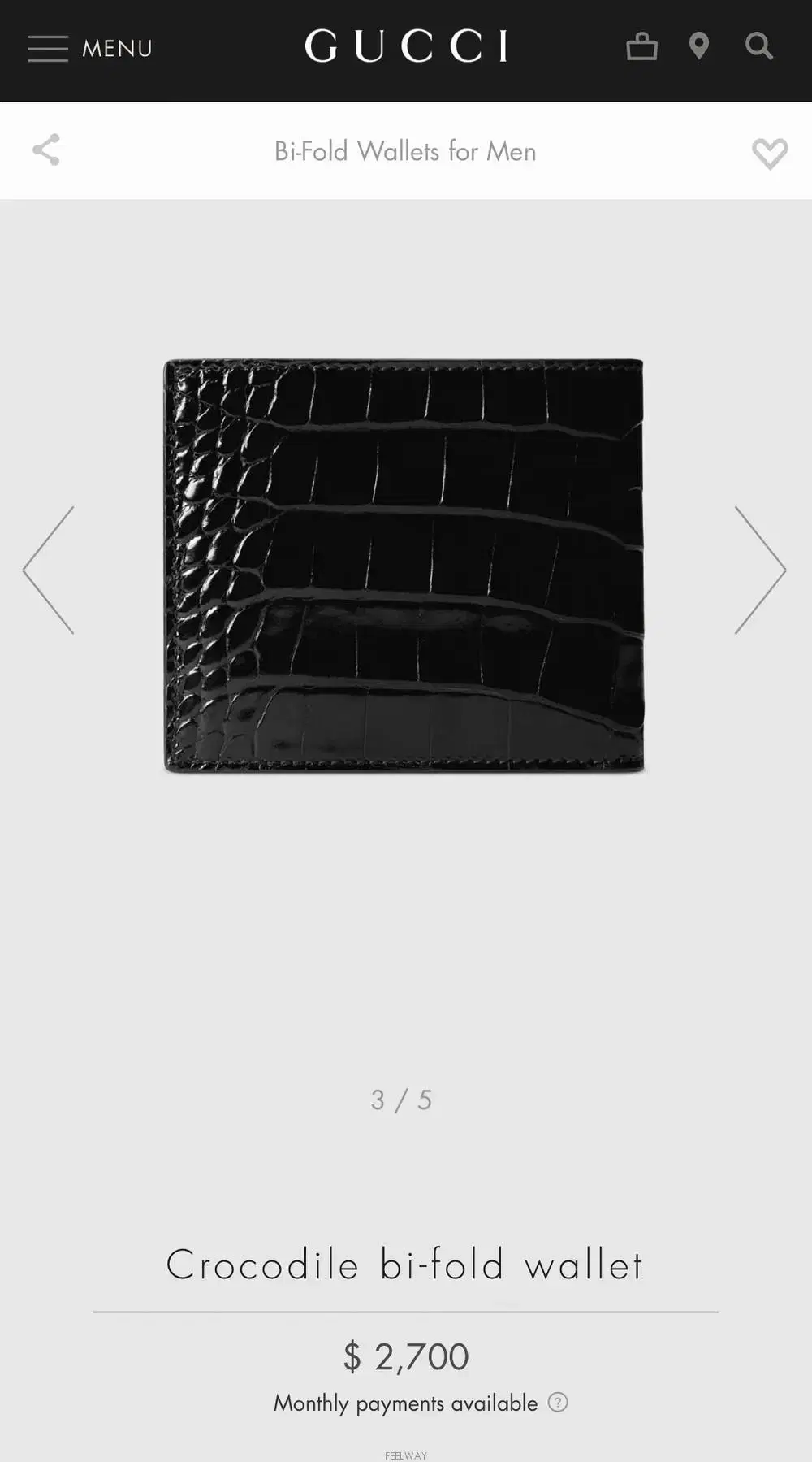 GUCCI 구찌 BI-FORD WALLET (크로커다일 스킨-악어가죽)